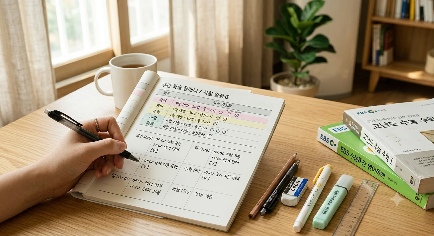 시험 일정과 학습 계획표