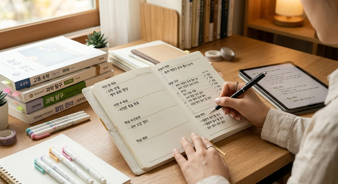 검정고시 목표를 정리하는 학습 자료 이미지
